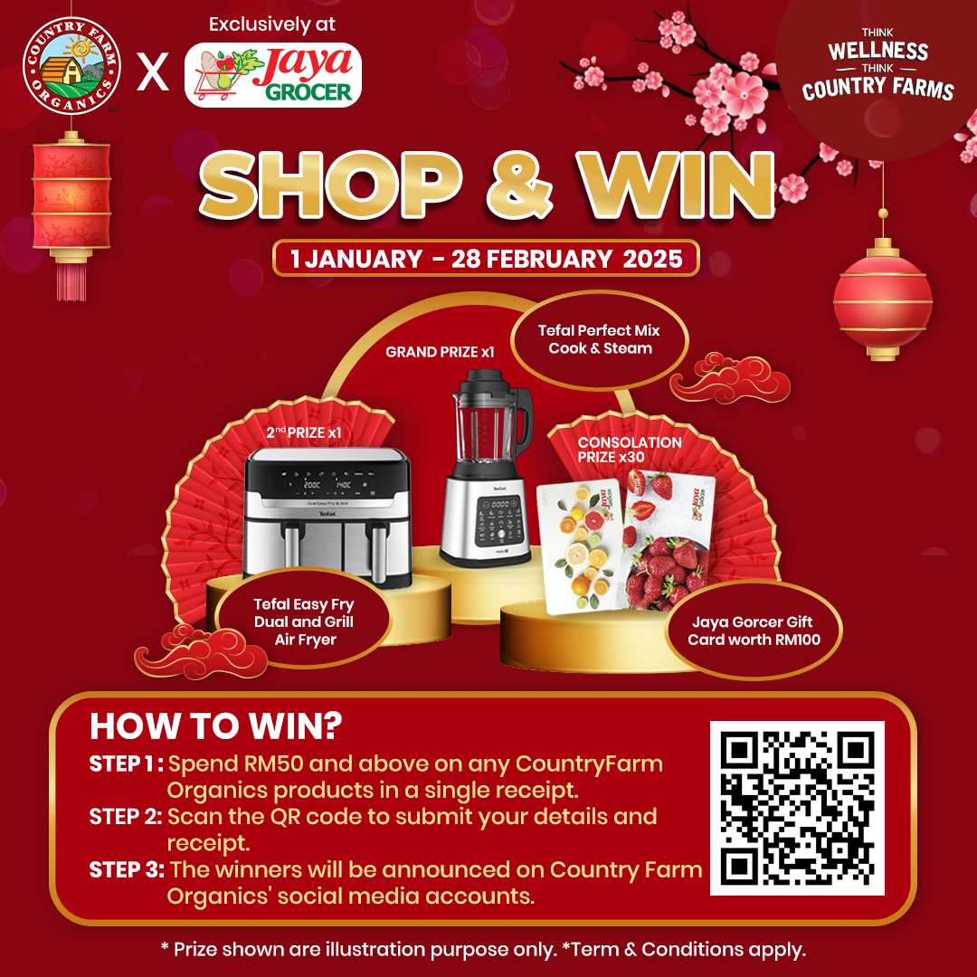 Country Farms Organics x Jaya Grocer Chinese New Year Spend, Scan & Win Contest – Terms & Conditions