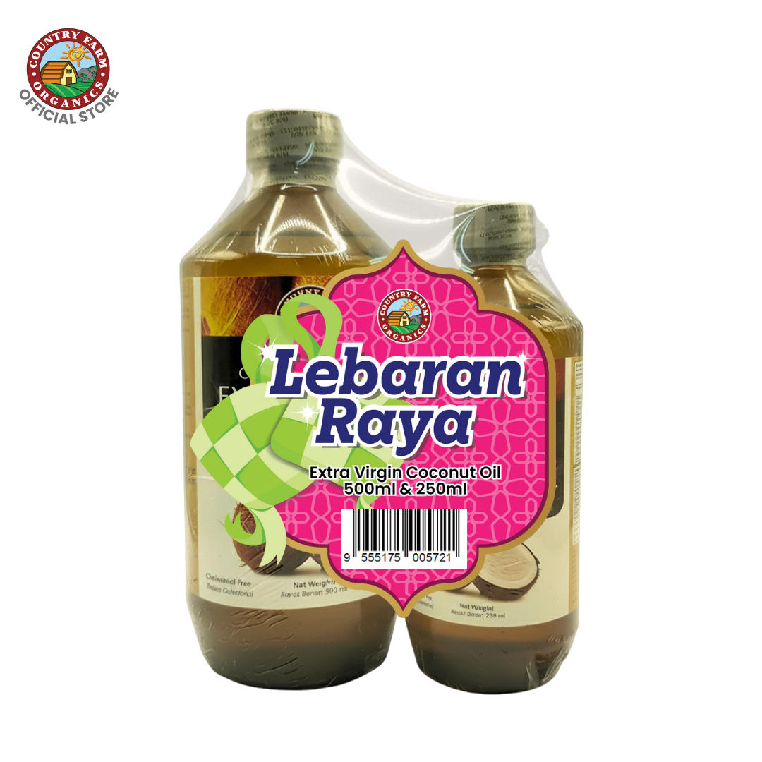 [RAYA 2026] Country Farm Organics Lebaran Raya Extra Virgin Coconut Oil Value Bundle (500ml & 250ml)